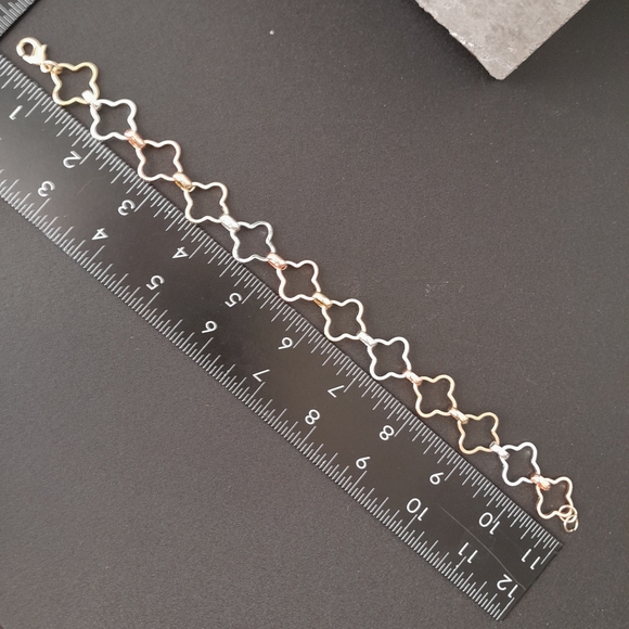 Tri Color Gold Filled Clover Flower Anklet Ankle Bracelet New - Picture 5 of 5